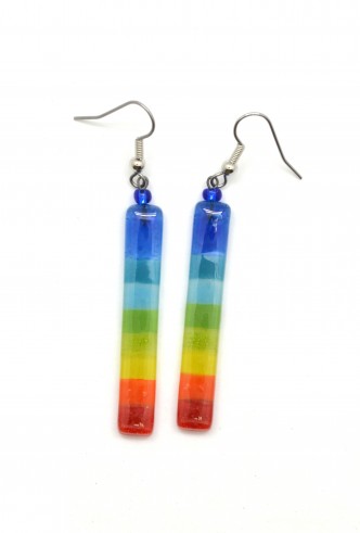 Long Glass Rainbow Earrings